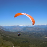 Paraglider launchin at Cerro Piltriquitron, El Bolson