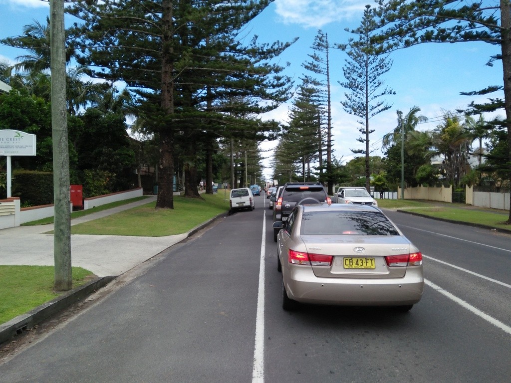 stau bei der fahrt nach byron bay